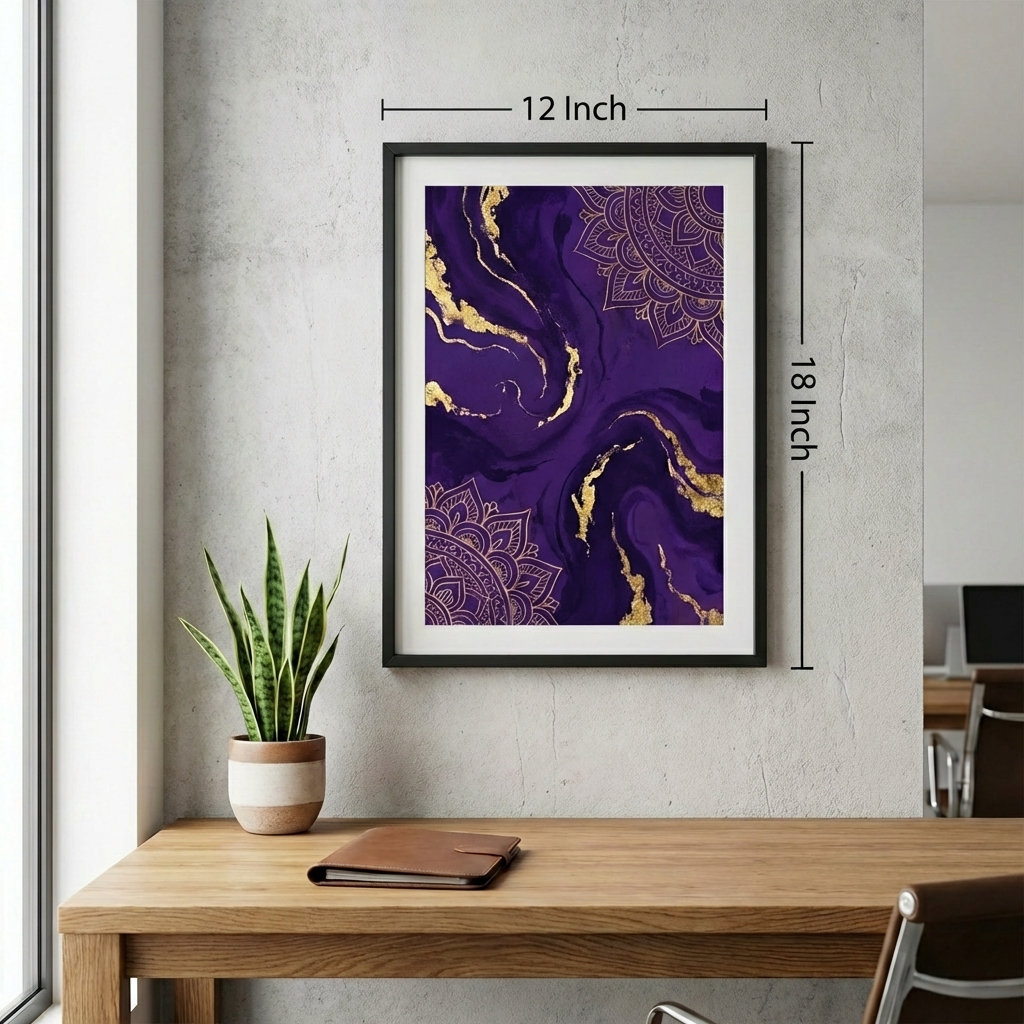 Deep Royal Purple Canvas - Size Dimensions
