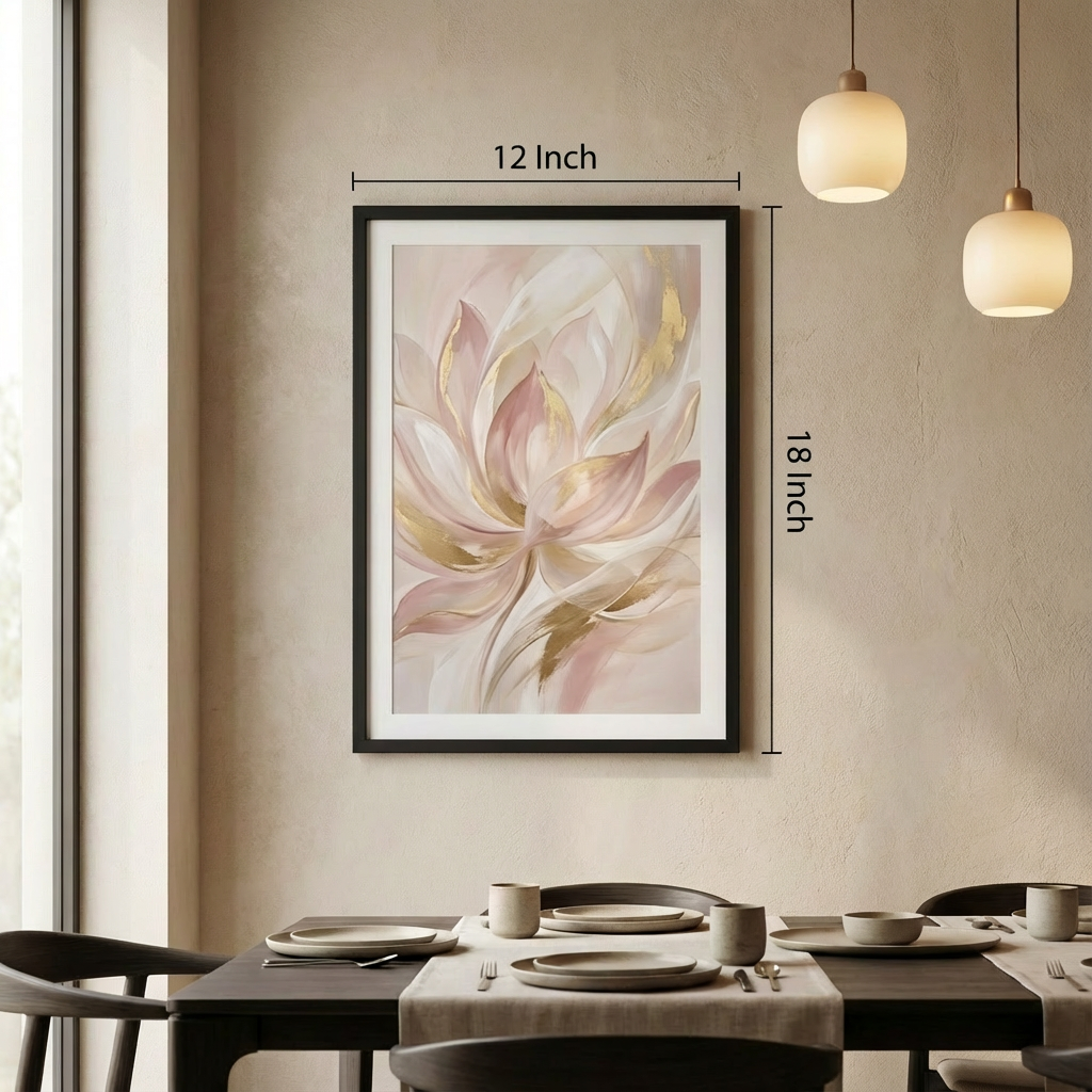 Abstract Lotus Petals Canvas - Size Dimensions