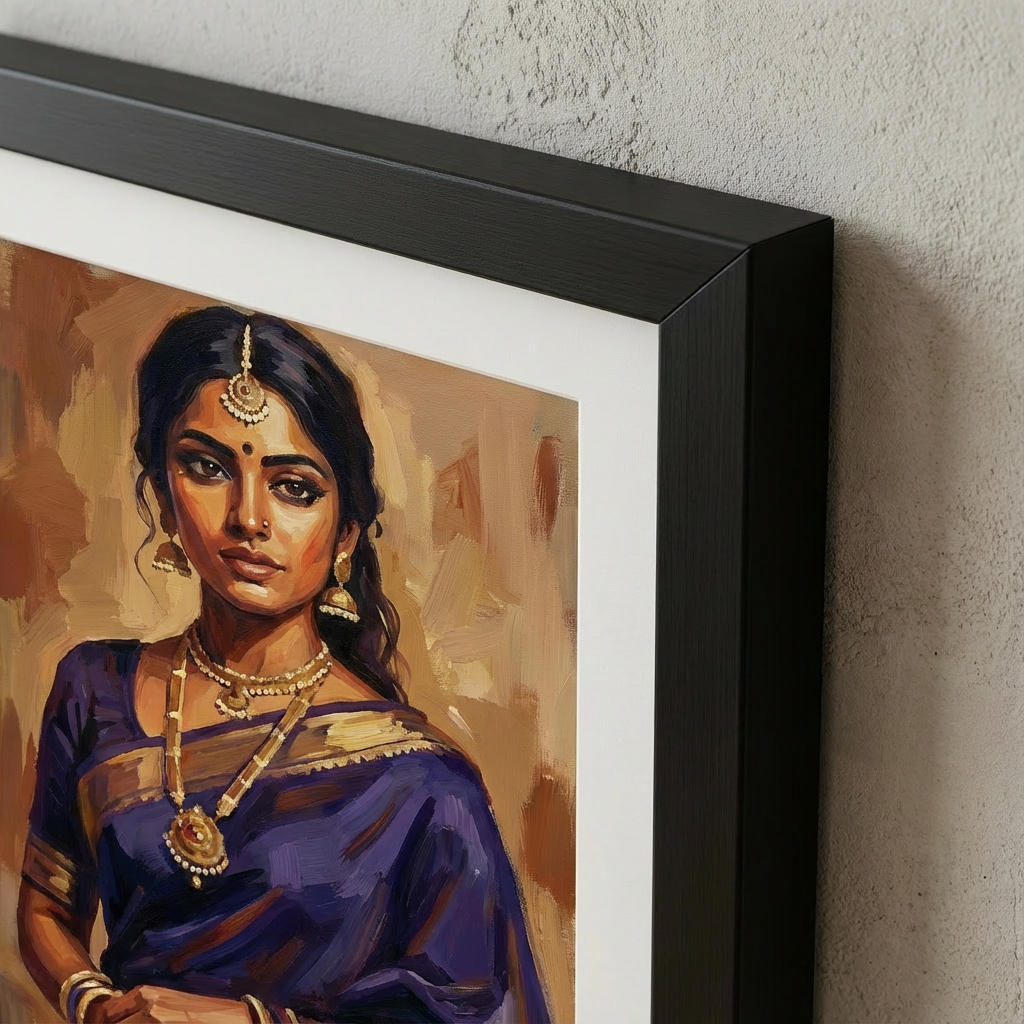 Modern Portrait Of Canvas - Frame & Edge Detail