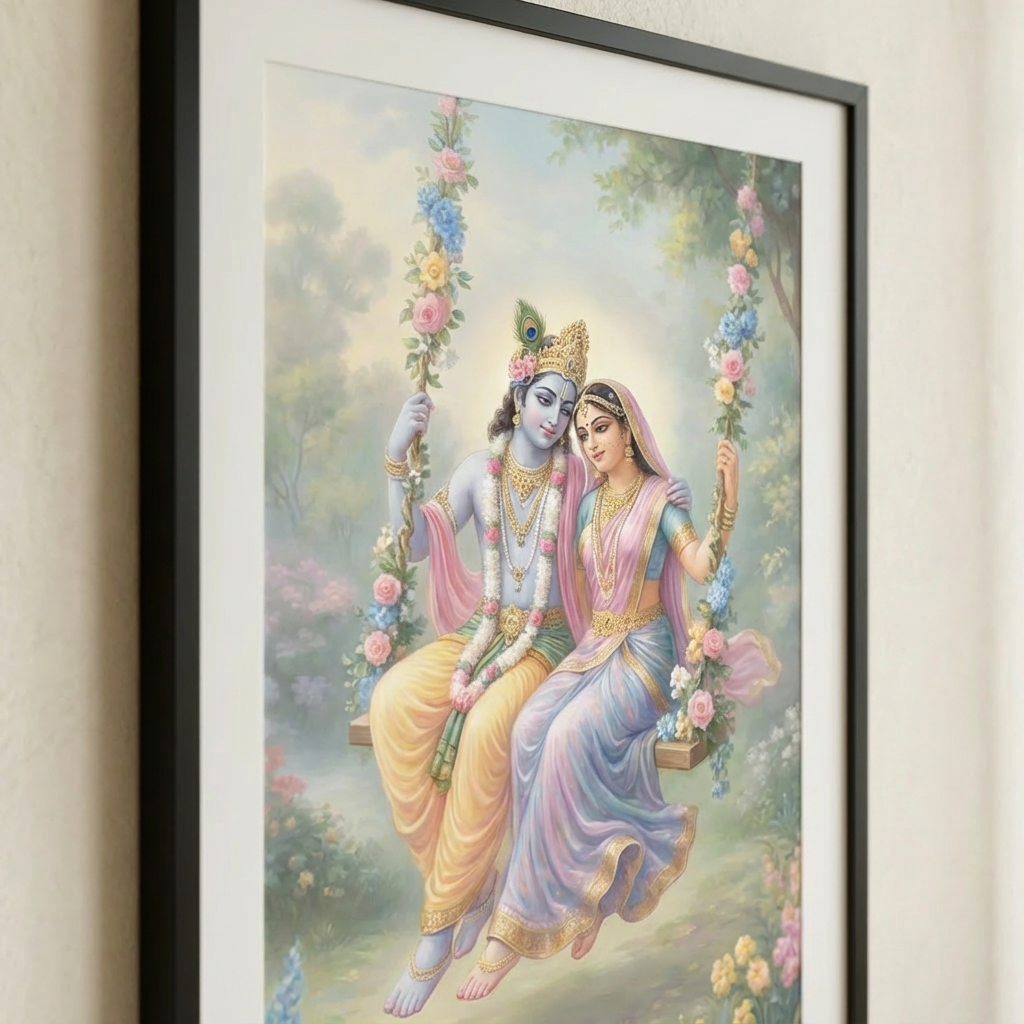 Radha And Krishna Canvas - Artwork Close-Up