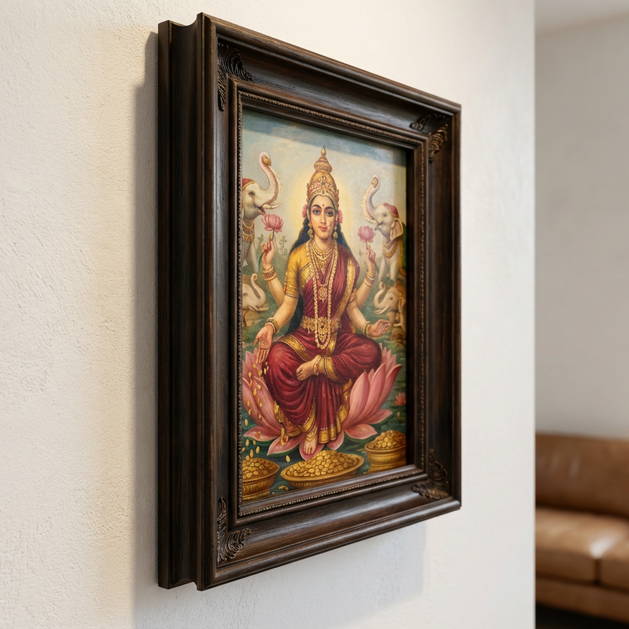 Raja Ravi Varma Canvas - Frame & Edge Detail