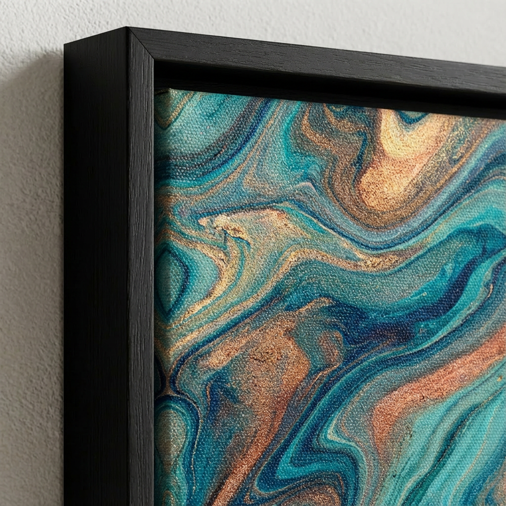 Modern Teal And Canvas - Canvas Texture