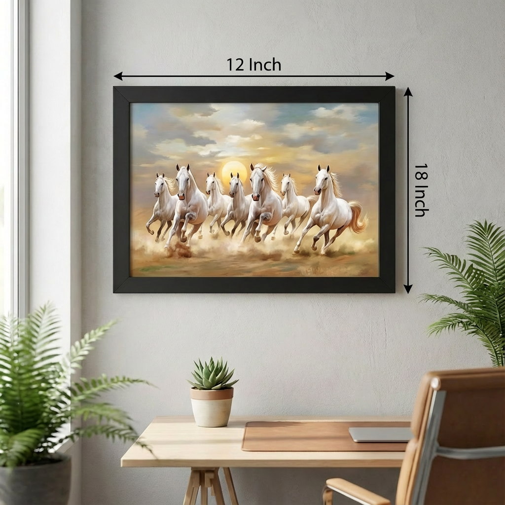 Seven White Horses Canvas - Size Dimensions
