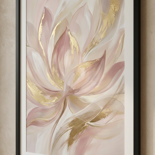 Abstract Lotus Petals Canvas - Artwork Close-Up