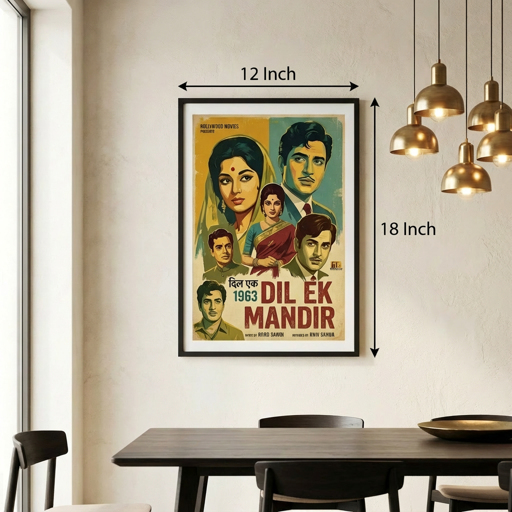 1960s Hand-painted Bollywood Canvas - Size Dimensions