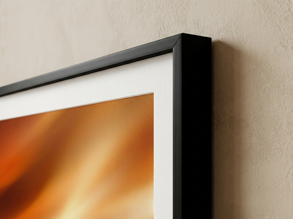 Abstract Sunset With Canvas - Frame & Edge Detail