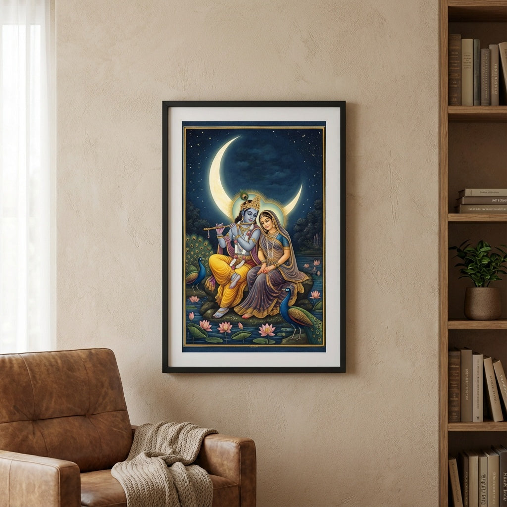 Radha And Krishna Canvas - Cozy reading nook
