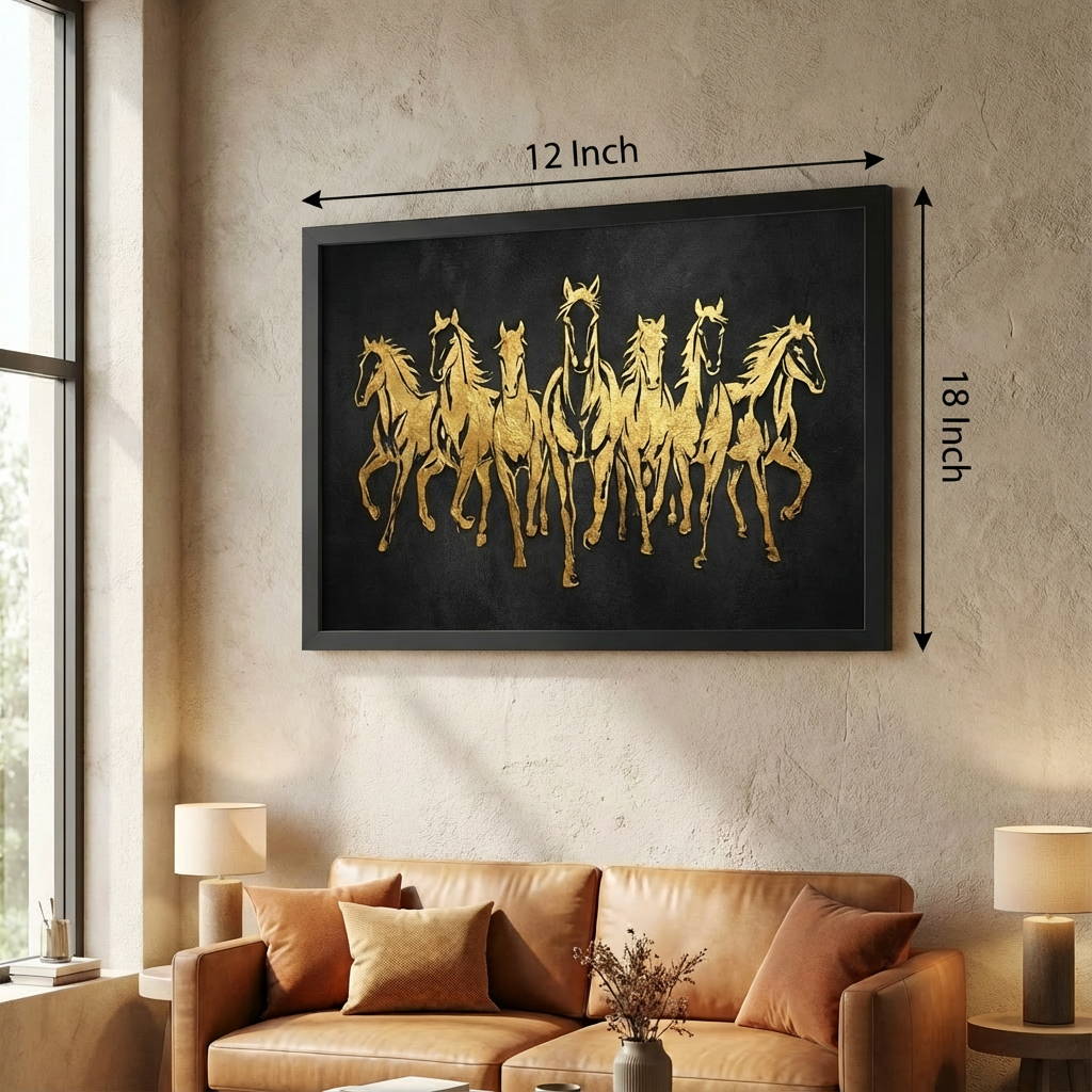 Seven Horses In Canvas - Size Dimensions