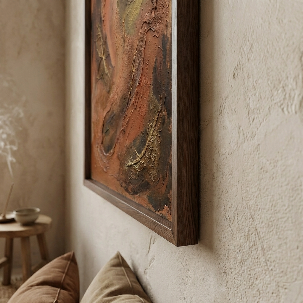 Earthy Terracotta And Canvas - Frame & Edge Detail