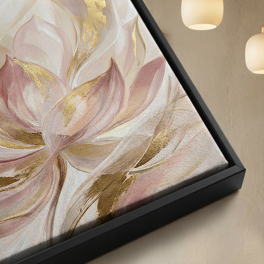 Abstract Lotus Petals Canvas - Canvas Texture