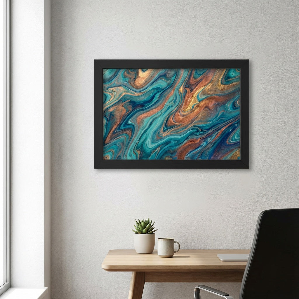 Modern Teal And Canvas - Contemporary office space