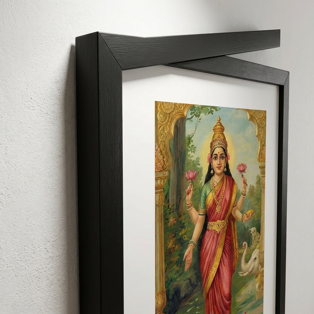 Raja Ravi Varma Canvas - Frame & Edge Detail