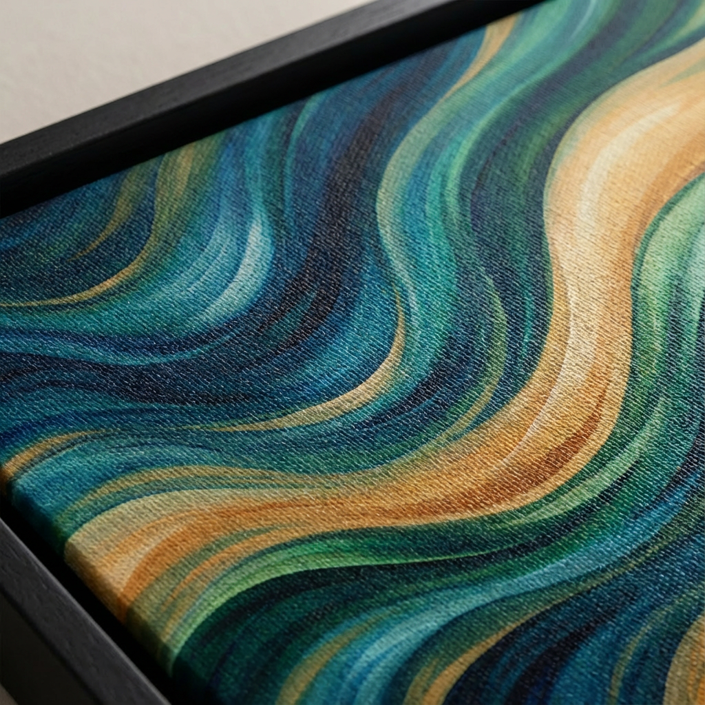 Flowing Abstract Waves Canvas - Canvas Texture