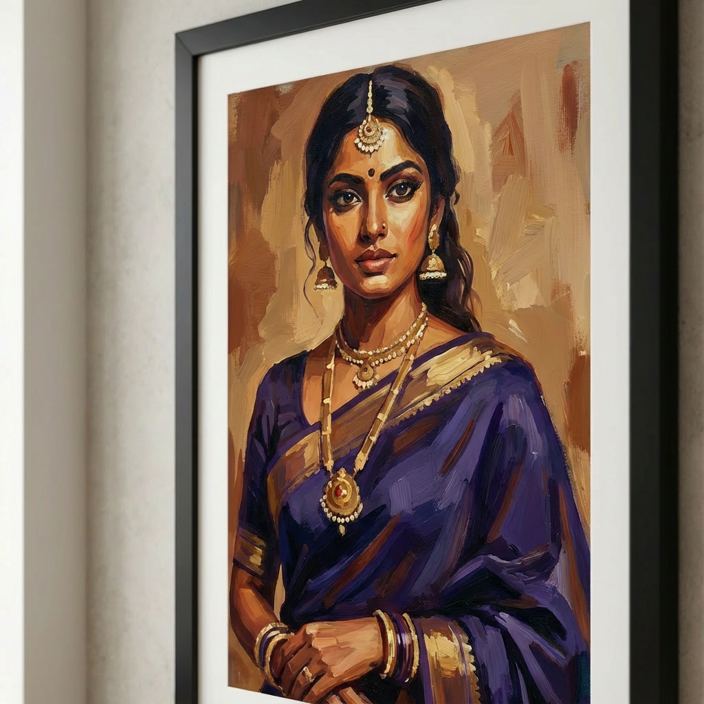 Modern Portrait Of Canvas - Artwork Close-Up