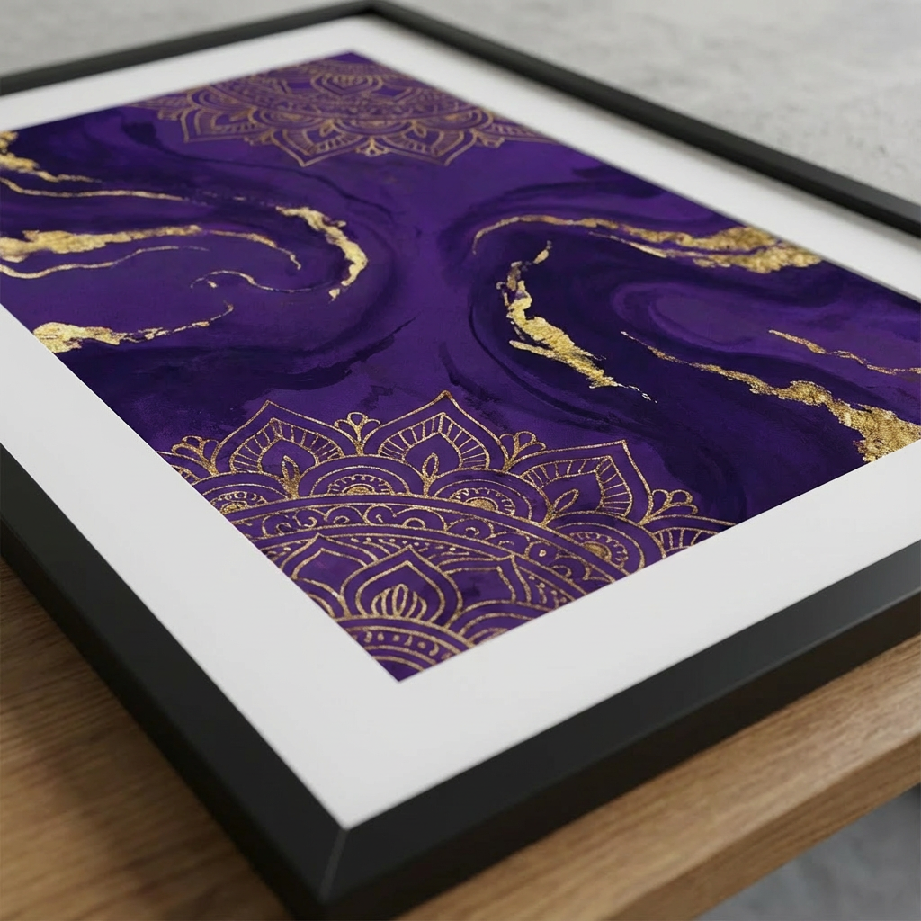 Deep Royal Purple Canvas - Artwork Close-Up