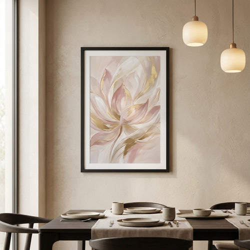 Abstract Lotus Petals Canvas - Elegant dining area