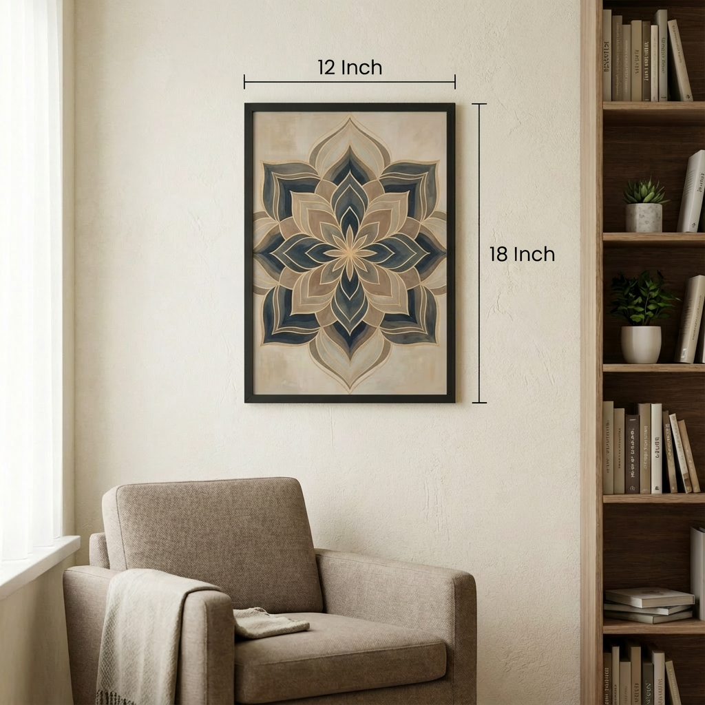 Modern Indian Mandala-inspired Canvas - Size Dimensions