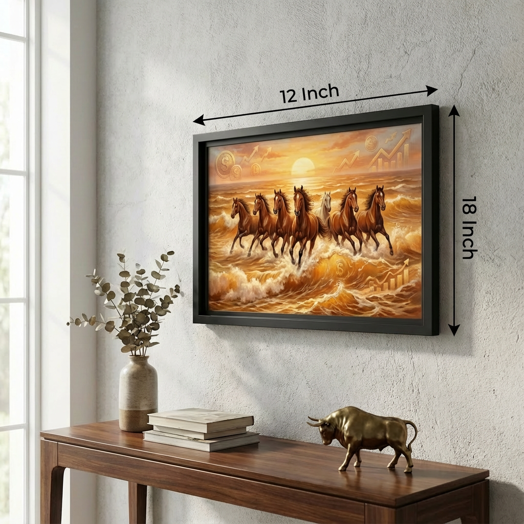 Seven Horses Running Canvas - Size Dimensions
