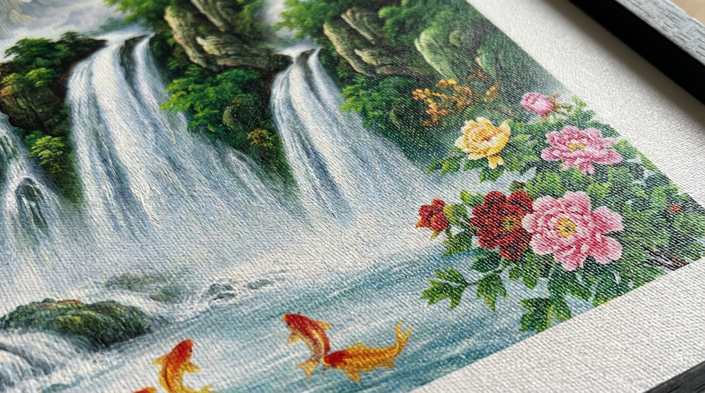 Radiant Bloom - Floral Elegance Canvas - Canvas Texture