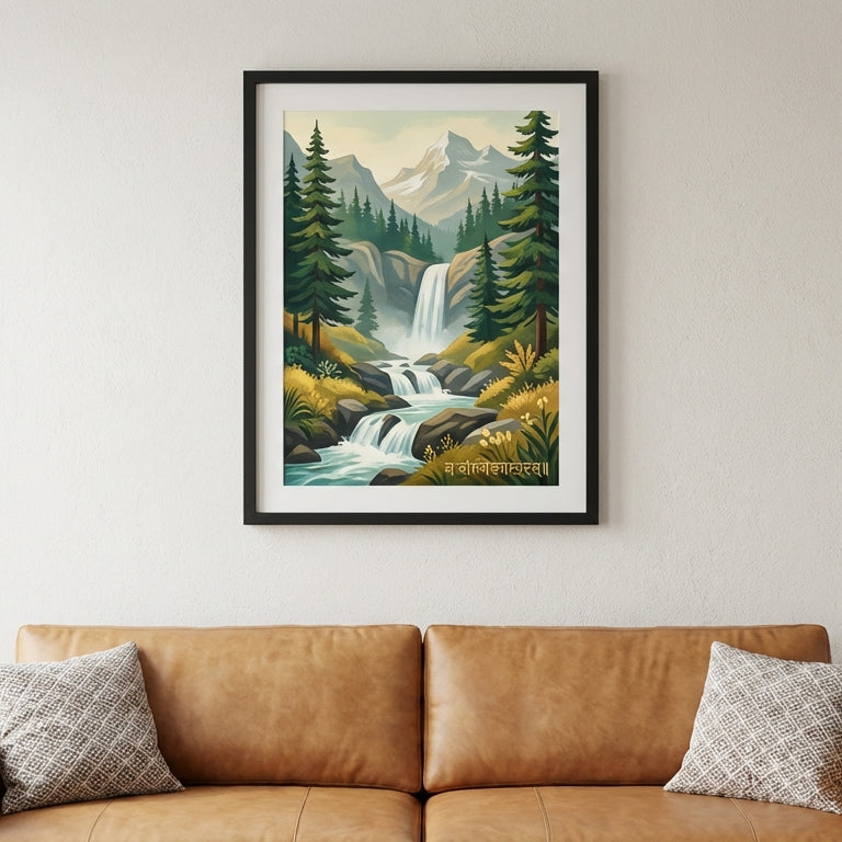 Azure Depths - Ocean Inspired Canvas - Living Room Setting