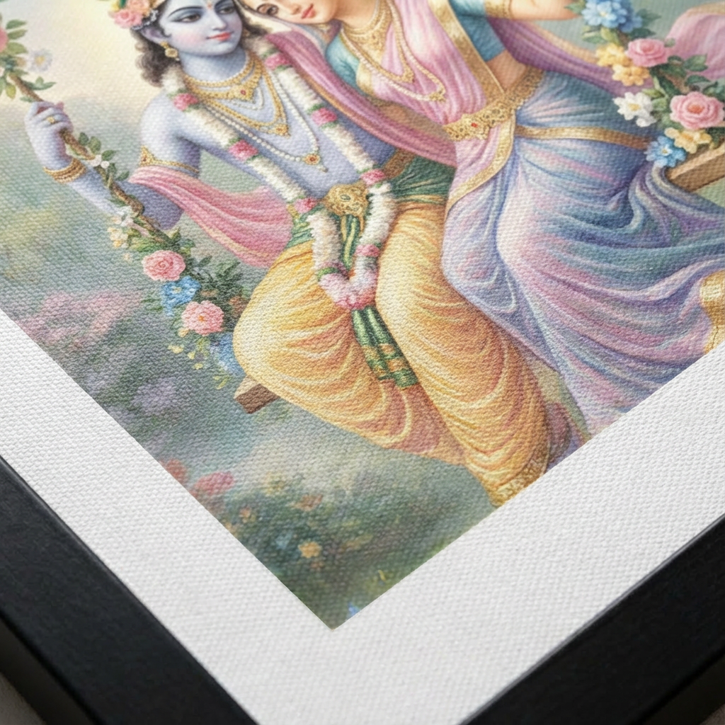 Radha And Krishna Canvas - Canvas Texture
